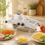 Utensílio de preparo para cortar, ralar e fatiar alimentos
