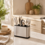 Organizador em inox para talheres e utensílios de cozinha