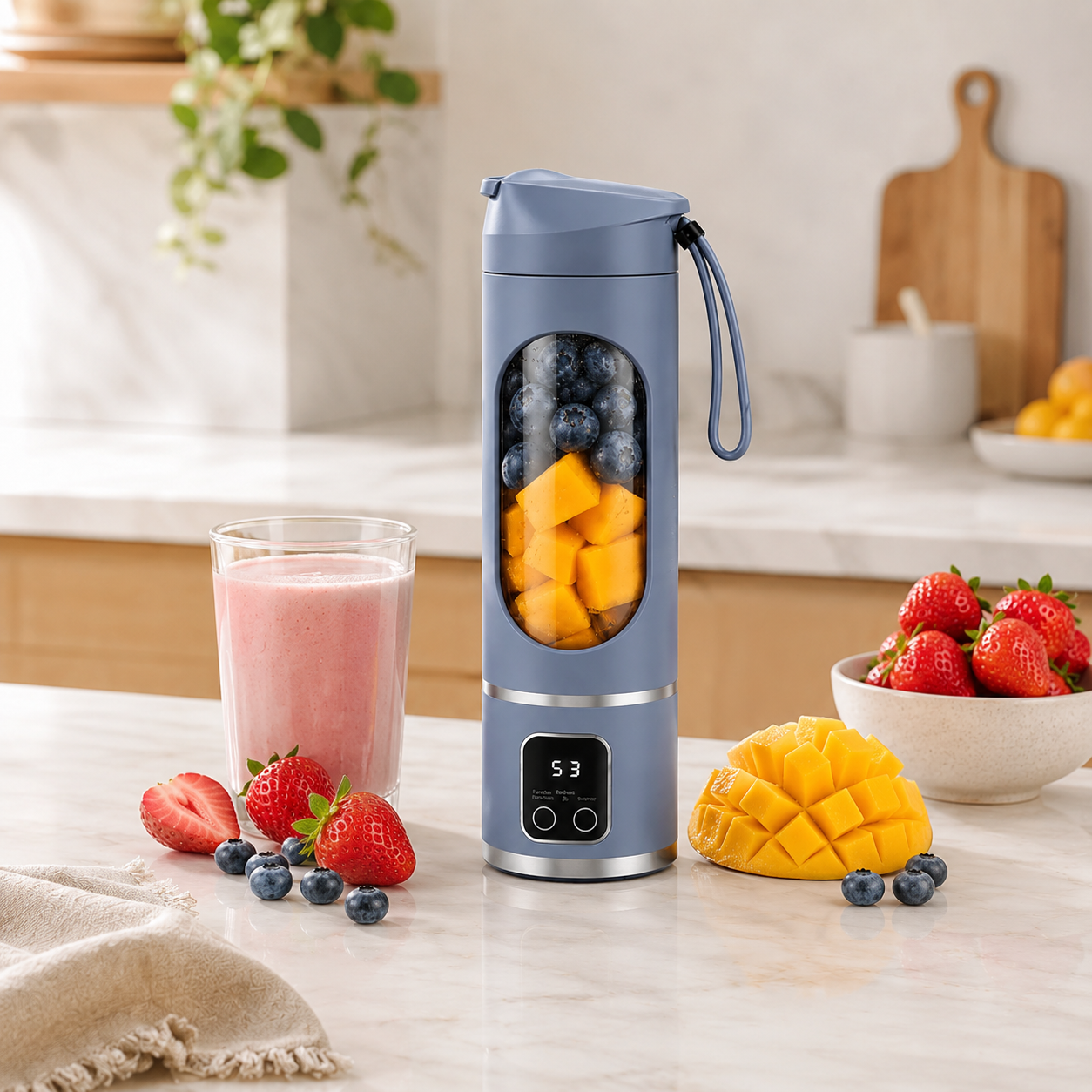 Liquidificador portátil para preparos rápidos